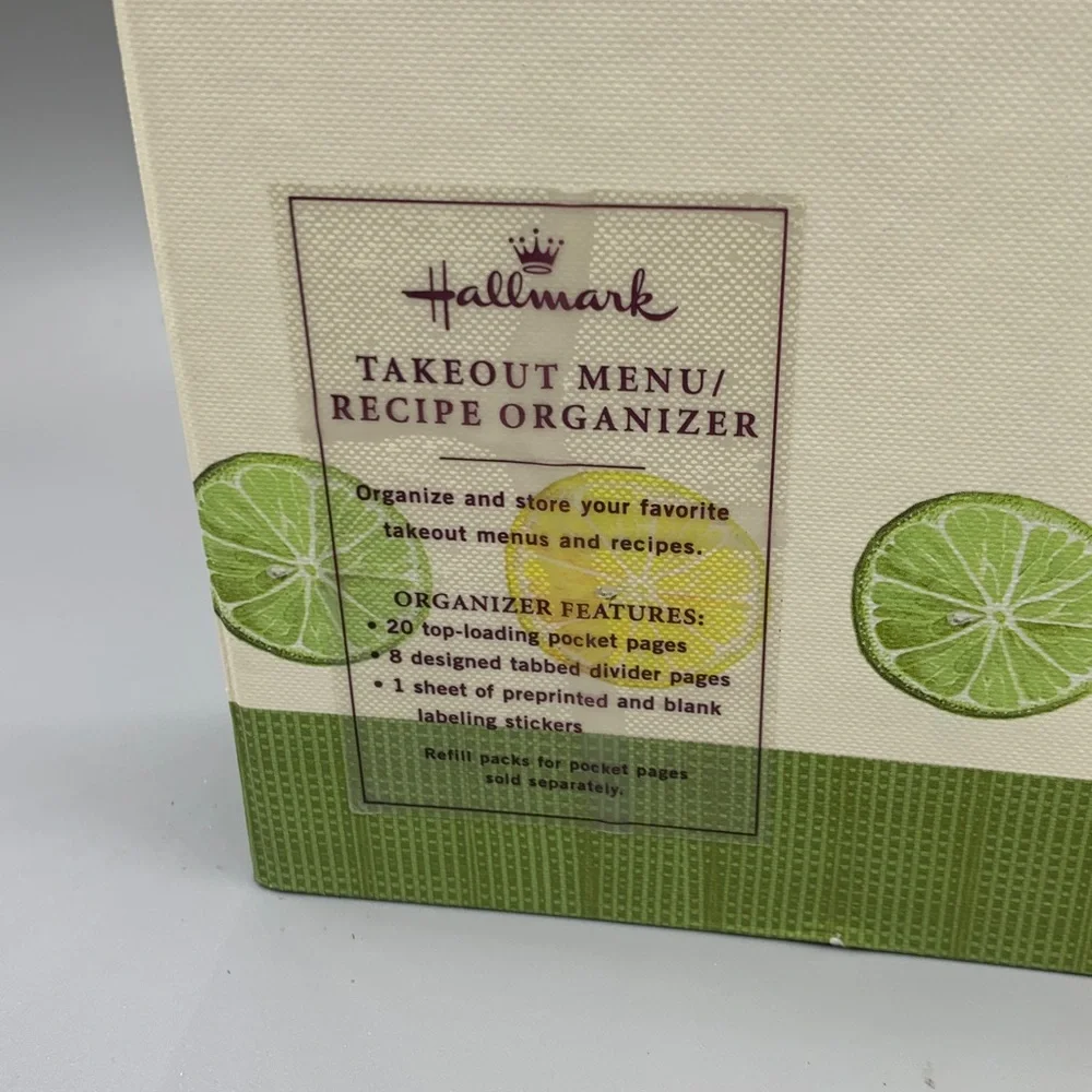 Hallmark Lemon Lime Menu & Recipe Organizer Takeout Menu Recipe Spiral Organizer
